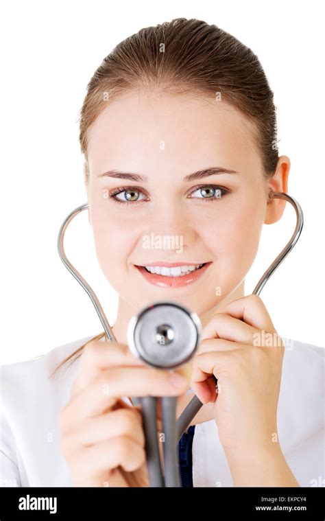Female Doctor With Stethoscope Stock Photo Alamy