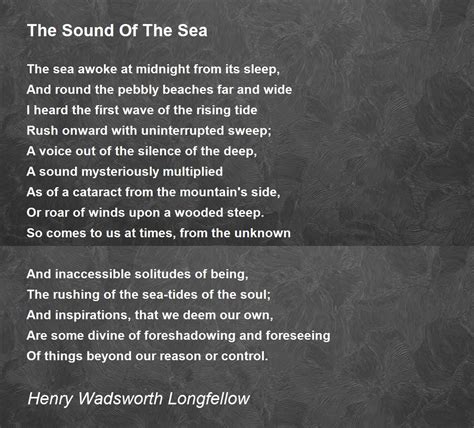 The Sound Of The Sea Poem By Henry Wadsworth Longfellow Poem Hunter