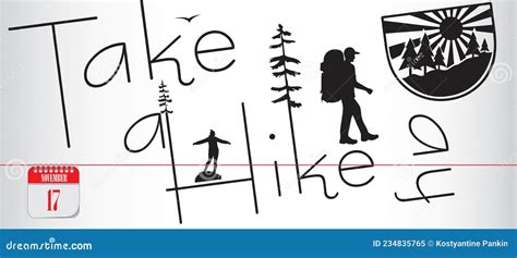 take a hike trekking rucksacks pixel art banner vector illustration 77191794