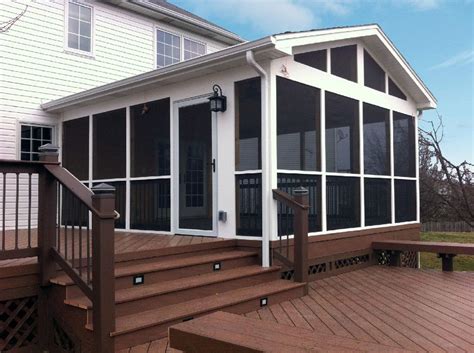 Used for windows, doors, porches, and decks, screen mesh is a versatile. Classic White Screened Porch with Multi-Level Deck # ...