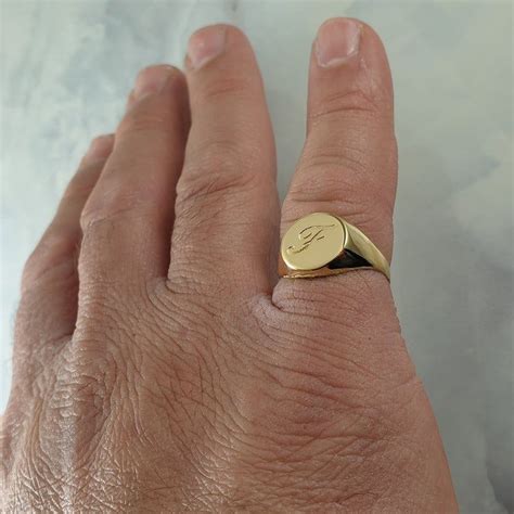Gold Signet Ring Mens Pinky Ring Custom Ts For Men Etsy Mens