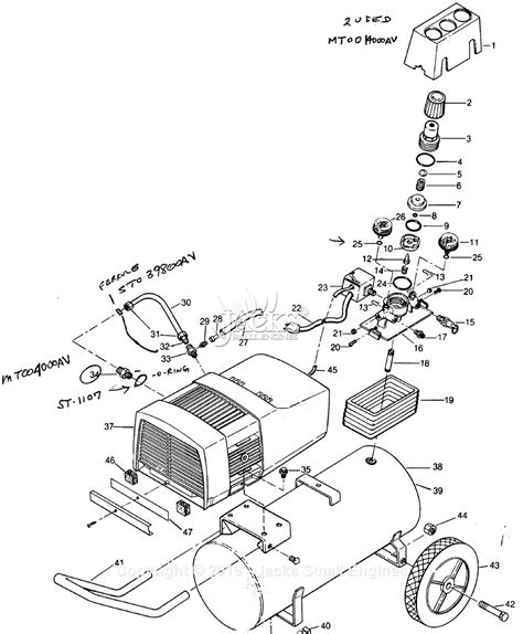 Campbell Hausfeld LT500100 Parts Diagram For Air Compressor Parts