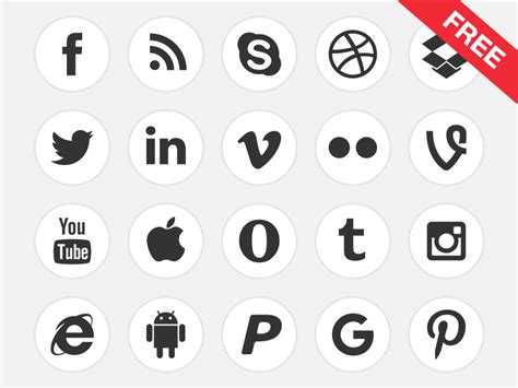 50 Free Black And White Social Media And Logo Icons Ui Design Motion