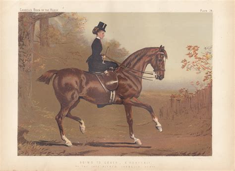 Antique Horse Lithograph Equestrian Lady Riding Horse Etsy Antique