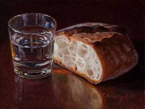 Wang Fine Art Bread And Water No3 Still Life Food Painting A Day