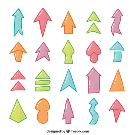 Free Vector Collection Of Hand Painted Colored Arrows