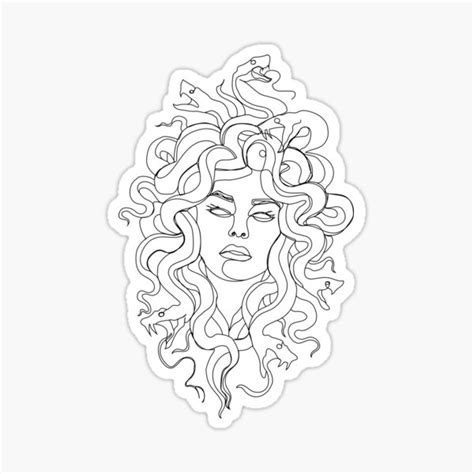 Medusa Greek Mythology Printable One Line Drawing Feminine Continuous Lines Minimalist