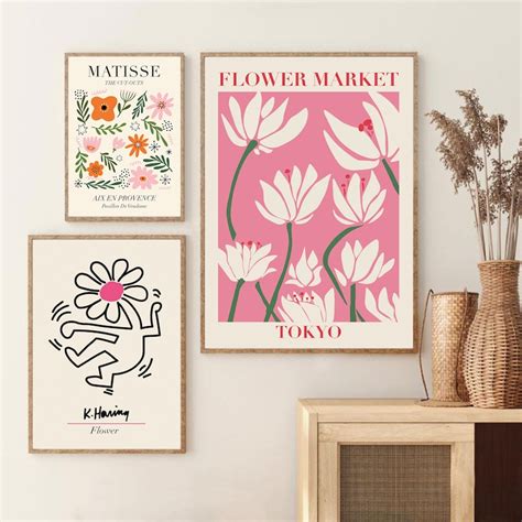 Set Of 3 Prints Matisse Print Matisse Cutout Flower Market Etsy