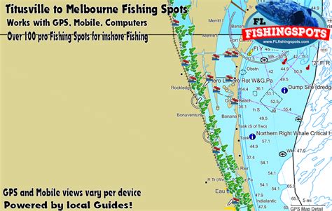 Tiitusville To Melbourne Florida Fishing Spots Indian River Gps