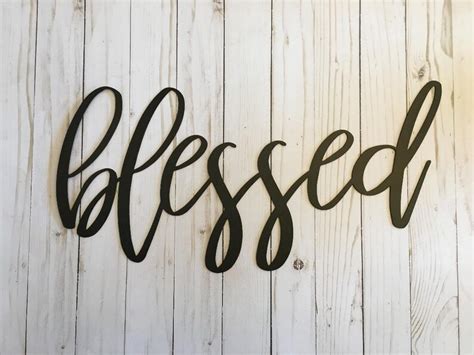 Blessed Metal Sign Farmhouse Decor Metal Wall Art Etsy