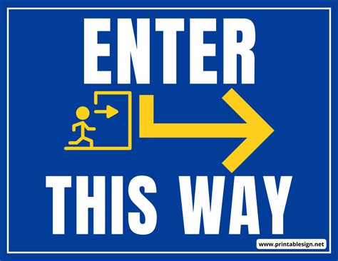 Enter This Way Sign Free Download