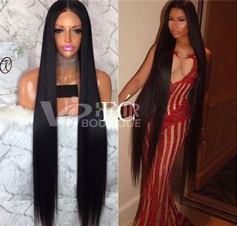 40 Inch Brazilian Human Hair Virgin Full Lace Wig Straight Middle Part Super Long Lace Wig