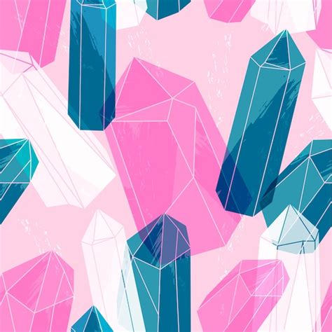 Premium Vector Abstract Seamless Pattern With Crystals