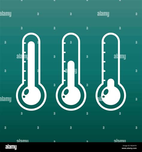 Thermometers Icon With Different Levels Flat Vector Illustration On