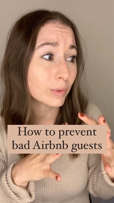 A Woman Holding Up A Sign With The Words How To Prevent Bad Abibb Guests