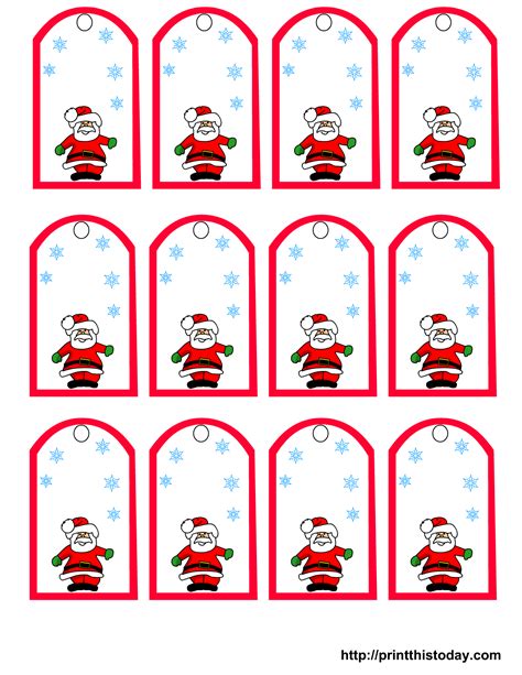 Free Printable Christmas Gift Tags For Children