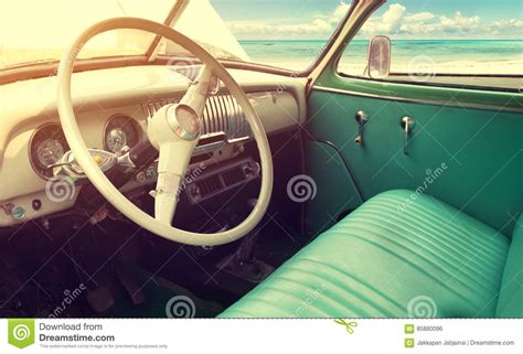 Interior Of Classic Vintage Car Stock Photo Image Of Dashboard