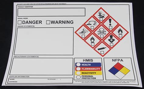 New Ghs Chemical Label Osha Hmis Nfpa Diamond Label Safety Sign X