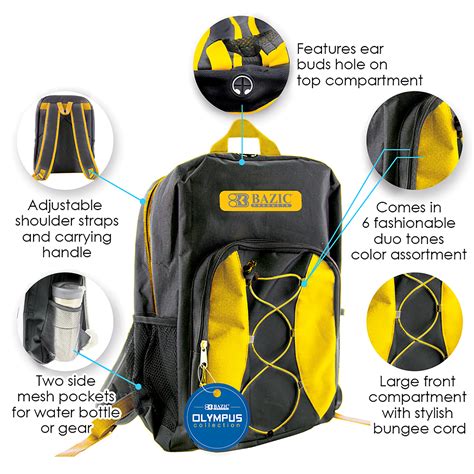New 17 Bungee Backpack Bazic Products Bazic Products