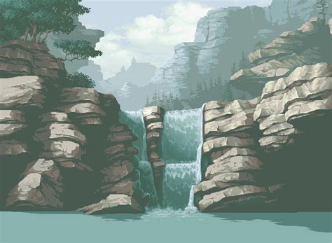 Waterfall Icon Pixel Art Buddy Icons Forum Avatars Pixel Art