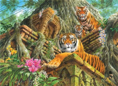 Temple Tigers 1000 Pieces Anatolian Puzzle Warehouse