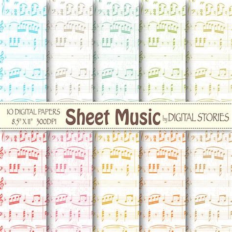 Music Digital Paper Sheet Music Music Digital Etsy Digital Paper