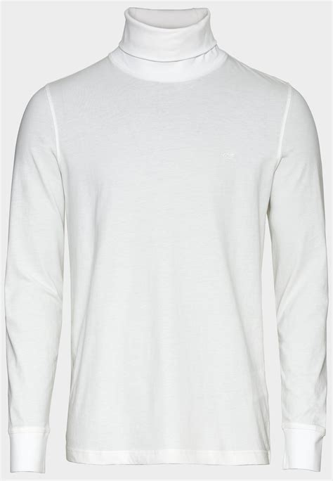 Turtleneck Long Sleeve Shirt For Herren In White Xl