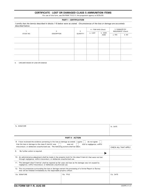 Da 5811 1989 2024 Form Fill Out And Sign Printable Pdf Template