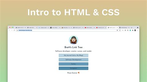 Intro To Html And Css Lets Build A Link In Bio Website Youtube