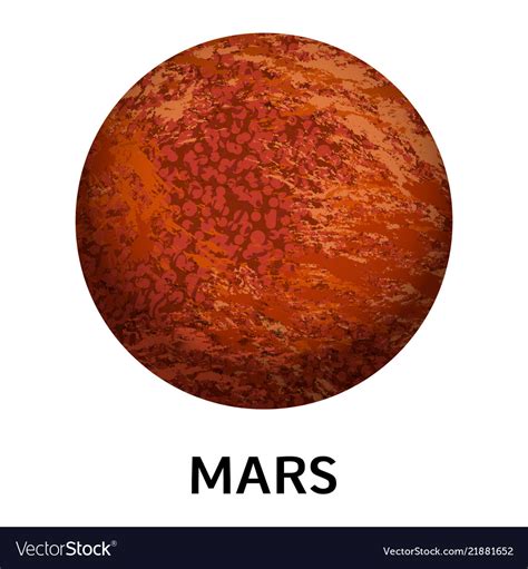 Mars Planet Icon Realistic Style Royalty Free Vector Image