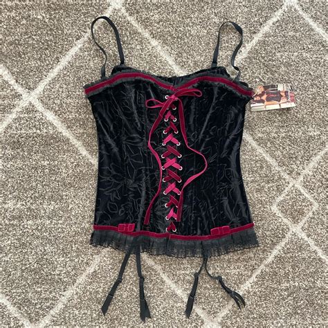Dreamgirl Women S Black And Pink Corset Depop