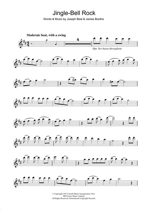 Jingle Bell Rock Clarinet Solo Print Sheet Music Now