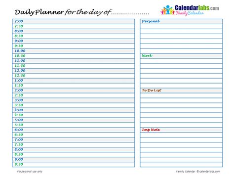 2022 Printable Daily Planner Planner Templates