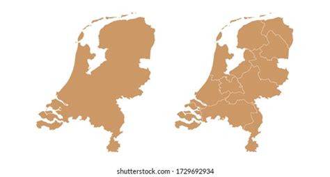 Brown Color Vector Map Netherland Stock Vector Royalty Free Shutterstock