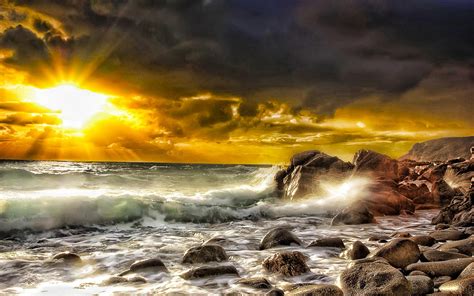 Beauty Ocean Sunrise On Me Nature Beaches Hd Desktop Wallpaper