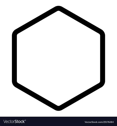 Hexagon Shape Element Icon Black Color Flat Style Vector Image