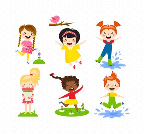 Summer Kids Vector Illustration 6bc