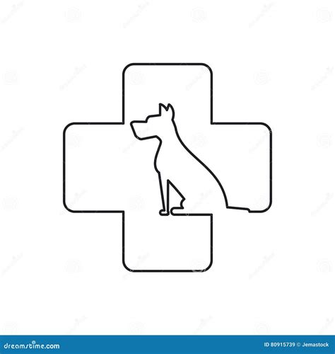 Isolated Dog Pet And Cross Design Stock Vector Illustration Of