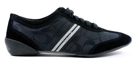 Coach Signature Beyla 12cm Black Logo Sneakers Tennis Shoes 8 New