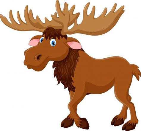 Happy Moose Cartoon In 2020 Moose Cartoon Moose Illustration
