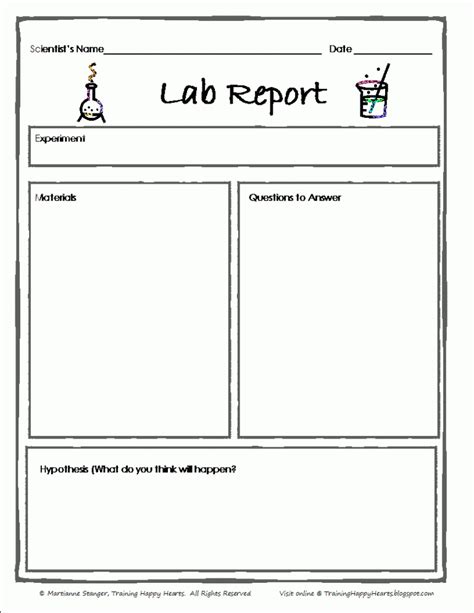 Get Free Printable Lap Reports Science For Kids Science In Science
