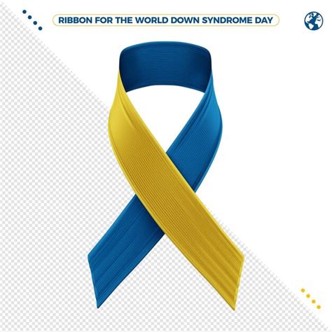 Premium Psd 3d Ribbon Of World Down Syndrome Day