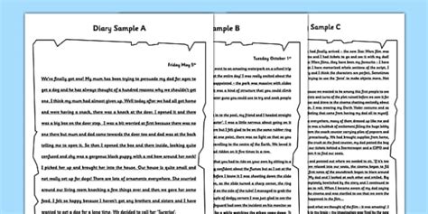 Examples Of Diary Writing Entries Teaching Resource