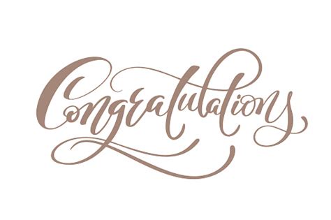 Congratulations Hand Lettering Calligraphic Greeting Inscription Vector