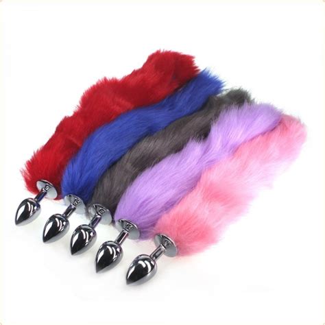 Colorful Fox Tail Stainless Steel Butt Plug Adult Sex Toys Store