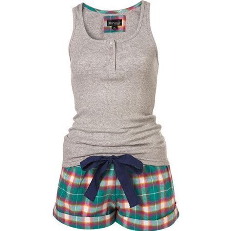 Pink Check Vest And Short Set Liked On Polyvore Cute Pajamas