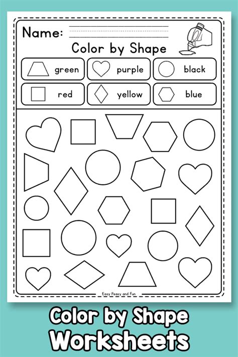 Color By Shape Worksheets In 2020 Shapes Worksheets Shape Worksheets