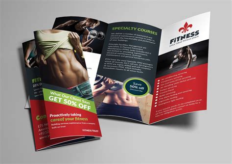 Gym And Fitness Trifold Brochures Brochure Design Template Trifold Brochure Trifold Brochure