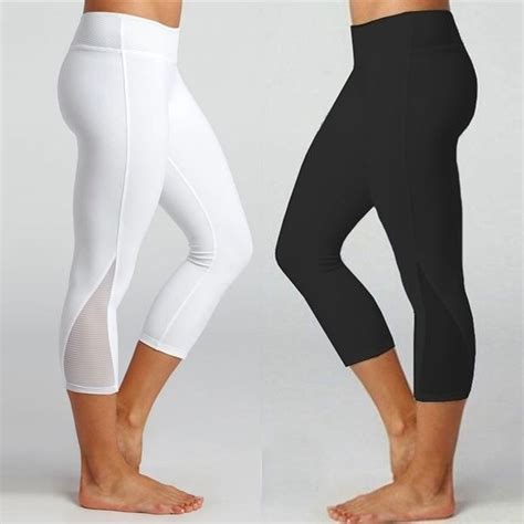 women s leggings fitness sports gym running slim tight yoga athletic pants calf length pants
