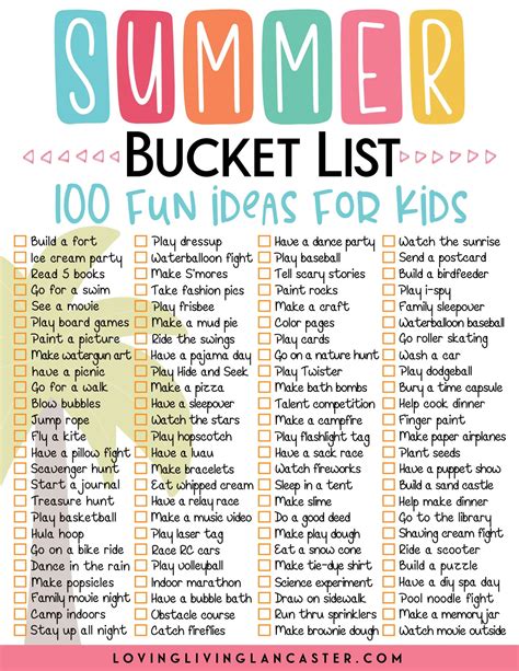 Summer Bucket List For Kids